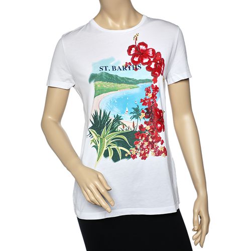 Ralph Lauren White St.Barths Printed Sequin Embellished Cotton T-Shirt S - Ralph Lauren - Modalova