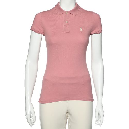 Ralph Lauren Pink Cotton Pique Skinny Polo T-Shirt S - Ralph Lauren - Modalova