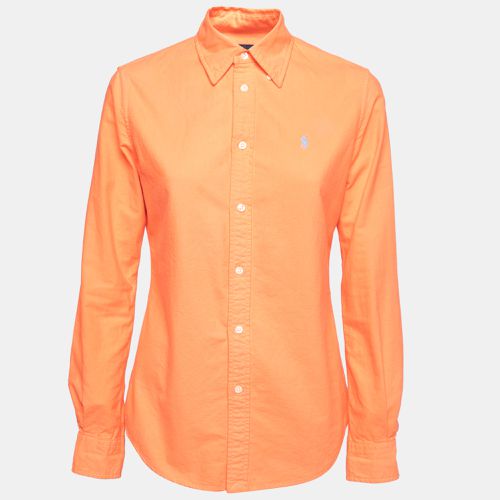 Ralph Lauren Neon Orange Cotton Button Front Custom Fit Shirt S - Ralph Lauren - Modalova