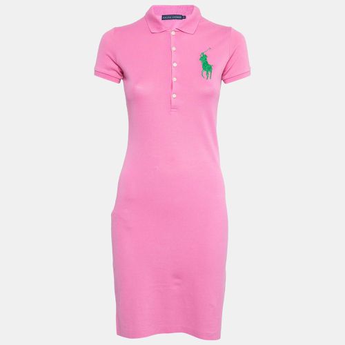 Ralph Lauren Pink Logo Embroidered Cotton Pique Short Sleeve Dress XS - Ralph Lauren - Modalova