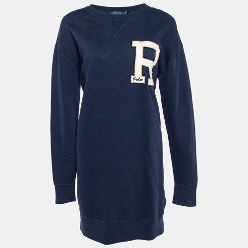 Polo Ralph Lauren Navy Blue Letter Applique Cotton Knit Sweater Dress XS - Ralph Lauren - Modalova