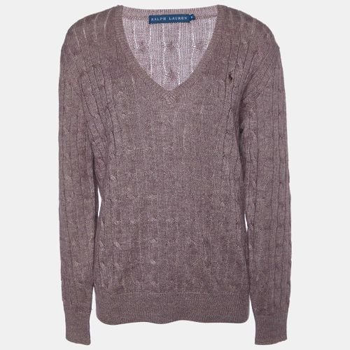 Linen & Alpaca Knit V-Neck Sweater M - Ralph Lauren - Modalova