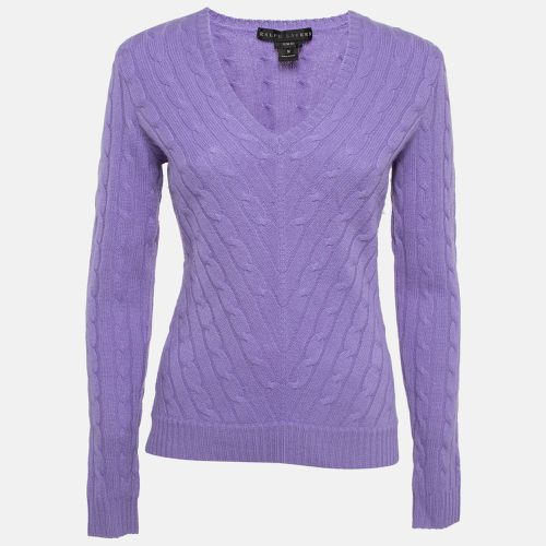 Ralph Lauren Light Purple Cashmere Cable Knit Sweater M - Ralph Lauren - Modalova