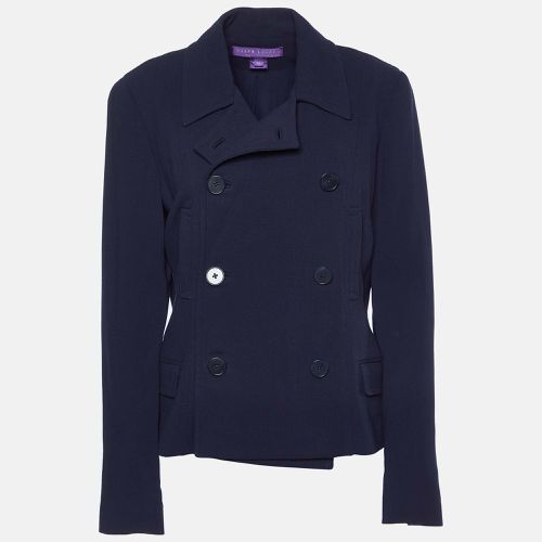 Ralph Lauren Navy Blue Wool Double Breasted Coat L - Ralph Lauren - Modalova