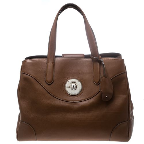 Ralph Lauren Brown Leather Ricky Tote - Ralph Lauren - Modalova