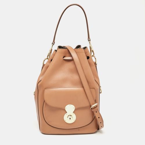 Ralph Lauren Brown Leather Ricky Drawstring Bucket Bag - Ralph Lauren - Modalova