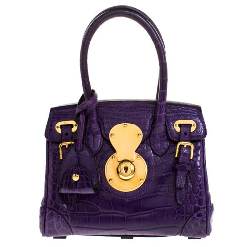 Ralph Lauren Purple Alligator Mini Ricky Tote - Ralph Lauren - Modalova