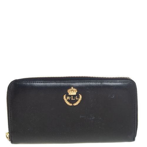 Ralph Lauren Black Leather Zip Around Wallet - Ralph Lauren - Modalova