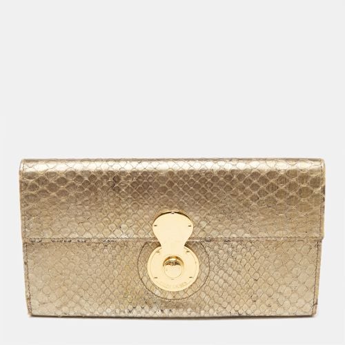 Ralph Lauren Metallic Gold Python Leather Ricky Continental Wallet - Ralph Lauren - Modalova