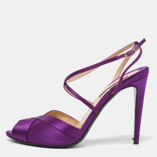 Ralph Lauren Purple Satin Ankle Strap Sandals Size 40 - Ralph Lauren - Modalova