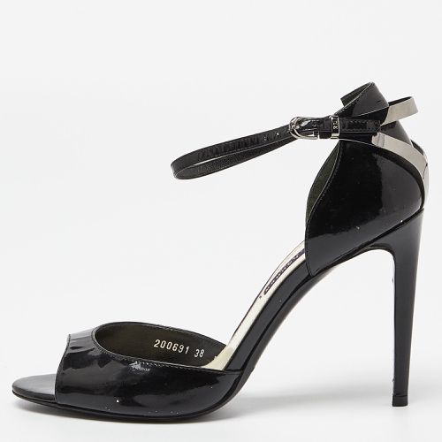 Ralph Lauren Collection Black Patent Leather Peep Toe Sandals Size 38 - Ralph Lauren - Modalova