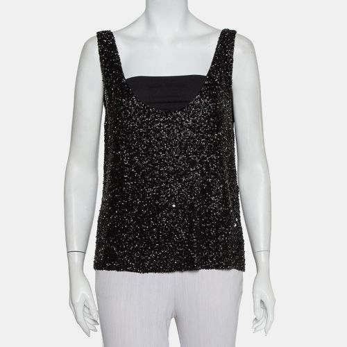 Sequin & Bead Embellished Synthetic Tank Top L - Retrofete - Modalova