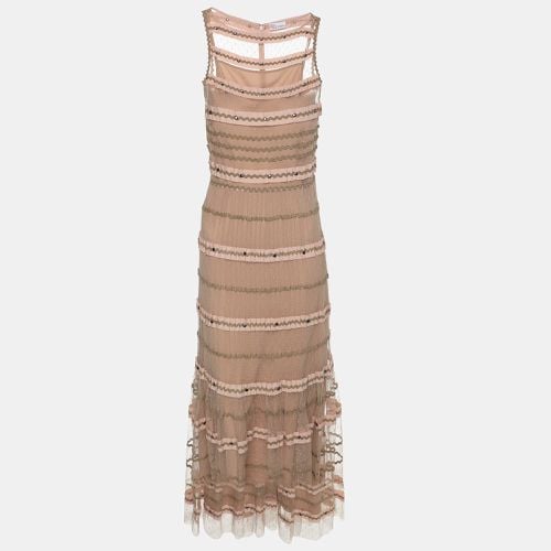 RED Valentino Brown/Pink Tulle Sleeveless Dress M - RED Valentino - Modalova