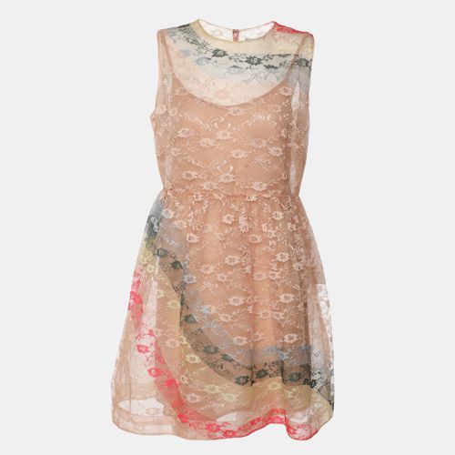 RED Valentino Beige Lace Knit Mini Dress M - RED Valentino - Modalova