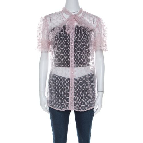 Red Valentino Pale Pink Tulle Bow Tie Detail Sheer Blouse L - RED Valentino - Modalova