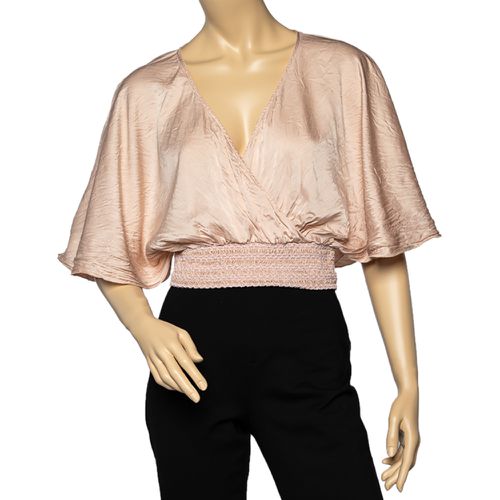 Pale Silk Smocked Crop Top M - RED Valentino - Modalova