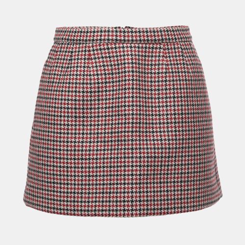 RED Valentino Black/Red Patterned Wool Mini Skirt S - RED Valentino - Modalova