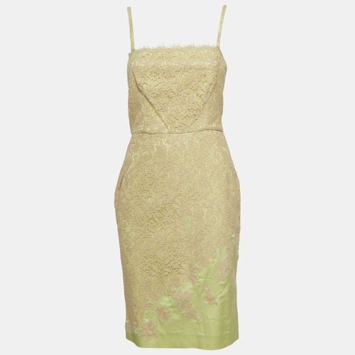 RED Valentino Beige & Green Lace Sleeveless Short Dress M - RED Valentino - Modalova