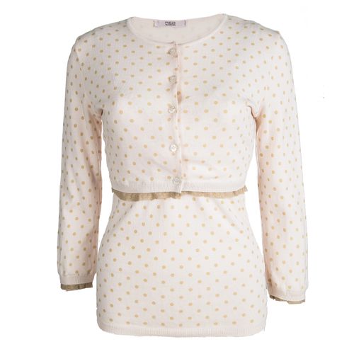 Red Valentino Baby Pink Knit Polka Dotted Top and Cropped Cardigan Set M - RED Valentino - Modalova