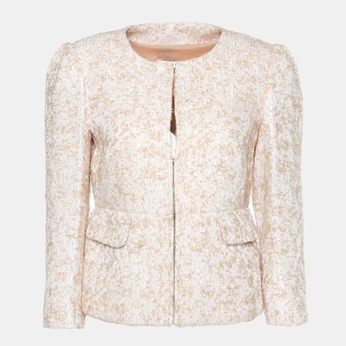 RED Valentino Pink Textured Wool Blend Peplum Jacket M - RED Valentino - Modalova