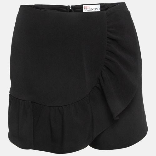 RED Valentino Black Crepe Ruffled Detail Shorts S - RED Valentino - Modalova