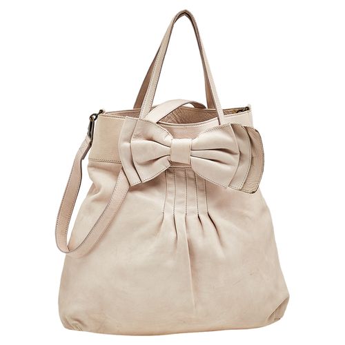 RED Valentino Beige Leather Bow Frame Satchel - RED Valentino - Modalova