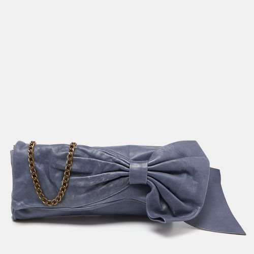 RED Valentino Blue Leather Bow Chain Clutch - RED Valentino - Modalova