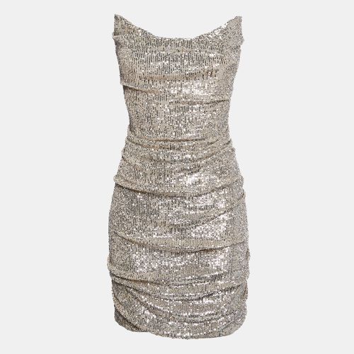 Sequin Ruche Strapless Mini Dress L - Reem Acra - Modalova