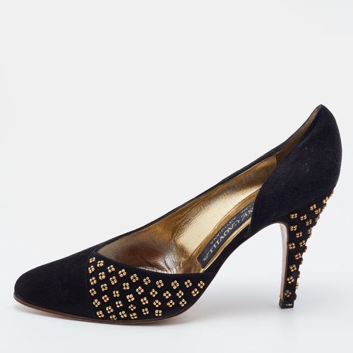 René Caovilla Black Suede Embellished D'Orsay Pumps Size 38 - René Caovilla - Modalova