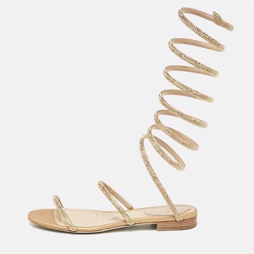 René Caovilla Satin Cleo Ankle Wrap Flat Sandals Size 35 - René Caovilla - Modalova