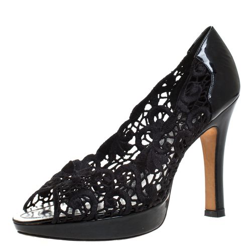 Rene Caovilla Lace Peep Toe Pumps Size 39 - René Caovilla - Modalova