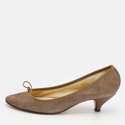 Repetto Khaki Suede Bow Detail Kitten Heel Pumps Size 41 - Repetto - Modalova