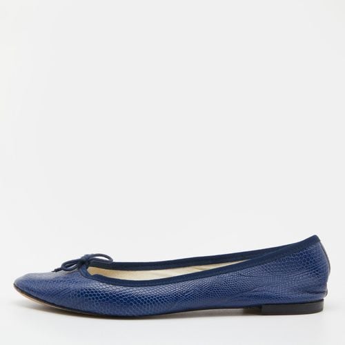 Repetto Blue Croc Embossed Leather Bow Ballet Flats Size 40 - Repetto - Modalova