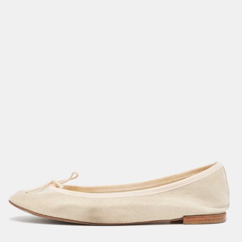 Repetto Cream Glitter Suede Bow Ballet Flats Size 38.5 - Repetto - Modalova