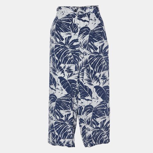 Weekend Max Mara Blue Tropical Print Silk Capri Pants L - Weekend Max Mara - Modalova