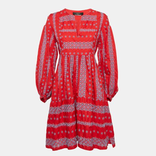 Weekend Max Mara Red Broderie Anglaise Cotton Midi Dress M - Weekend Max Mara - Modalova