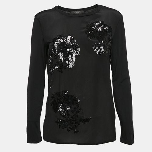 Weekend Max Mara Sequin Embellished Crepe and Knit Top M - Weekend Max Mara - Modalova