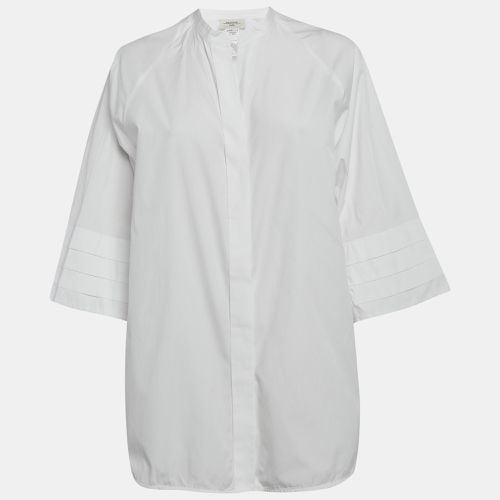 Weekend Max Mara White Cotton Pleated Button Front Tunic M - Weekend Max Mara - Modalova