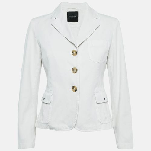 Weekend Max Mara Off White Gabardine Button Front Jacket M - Weekend Max Mara - Modalova