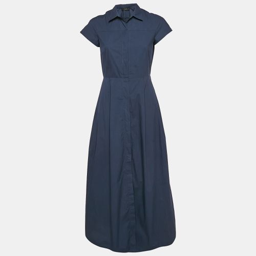 Weekend Max Mara Navy Blue Cotton Cape Sleeve Button Front Shirt Dress S - Weekend Max Mara - Modalova