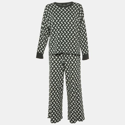 Weekend Max Mara Grey Zig Zag Lurex Knit Co-Ord Set M - Weekend Max Mara - Modalova