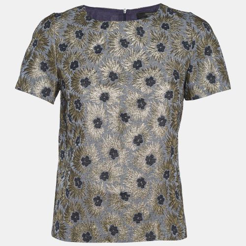 Weekend Max Mara Grey/Gold Floral Brocade Blouse M - Weekend Max Mara - Modalova