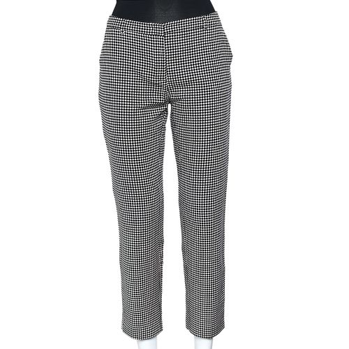 Weekend Max Mara Monochrome Patterned Cotton Blend Tapered Leg Pants M - Weekend Max Mara - Modalova