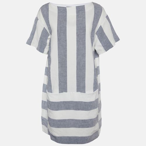 Weekend Max Mara White & Grey Striped Linen Top M - Weekend Max Mara - Modalova