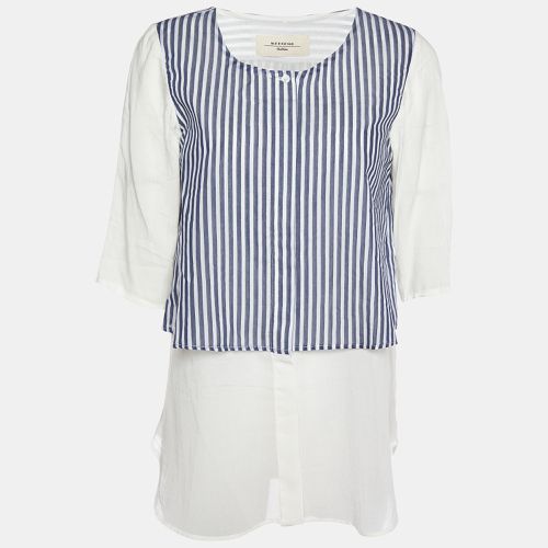 Cotton & Striped Overlay Detail Shirt S - Weekend Max Mara - Modalova