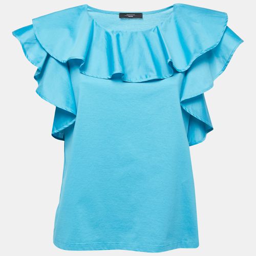 Weekend Max Mara Blue Knit Ruffle Detailed Blouse XL - Weekend Max Mara - Modalova