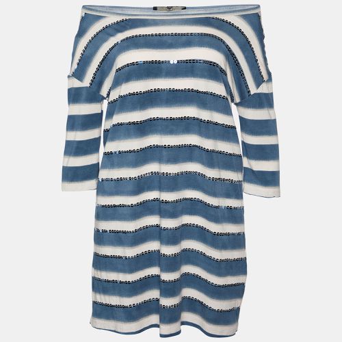 White & Cotton Striped Sequin Embellished Top M - Weekend Max Mara - Modalova