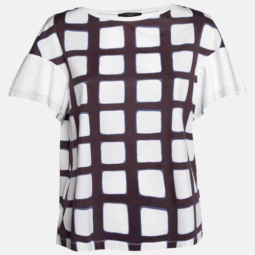 Weekend Max Mara White Check Print Cotton Top XL - Weekend Max Mara - Modalova