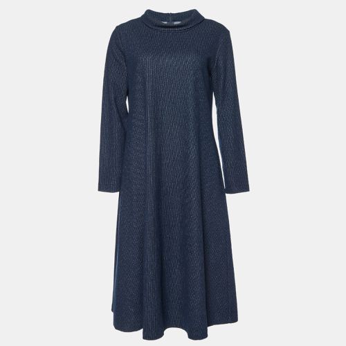 Weekend Max Mara Navy Blue Striped Wool Knit Midi Dress M - Weekend Max Mara - Modalova