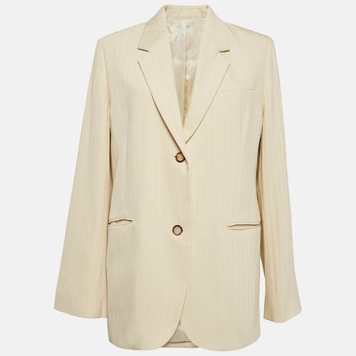 Toteme Cream Herringbone Single Breasted Tailored Jacket S - Toteme - Modalova